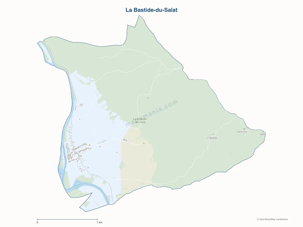Carte de La Bastide-du-Salat à personnaliser