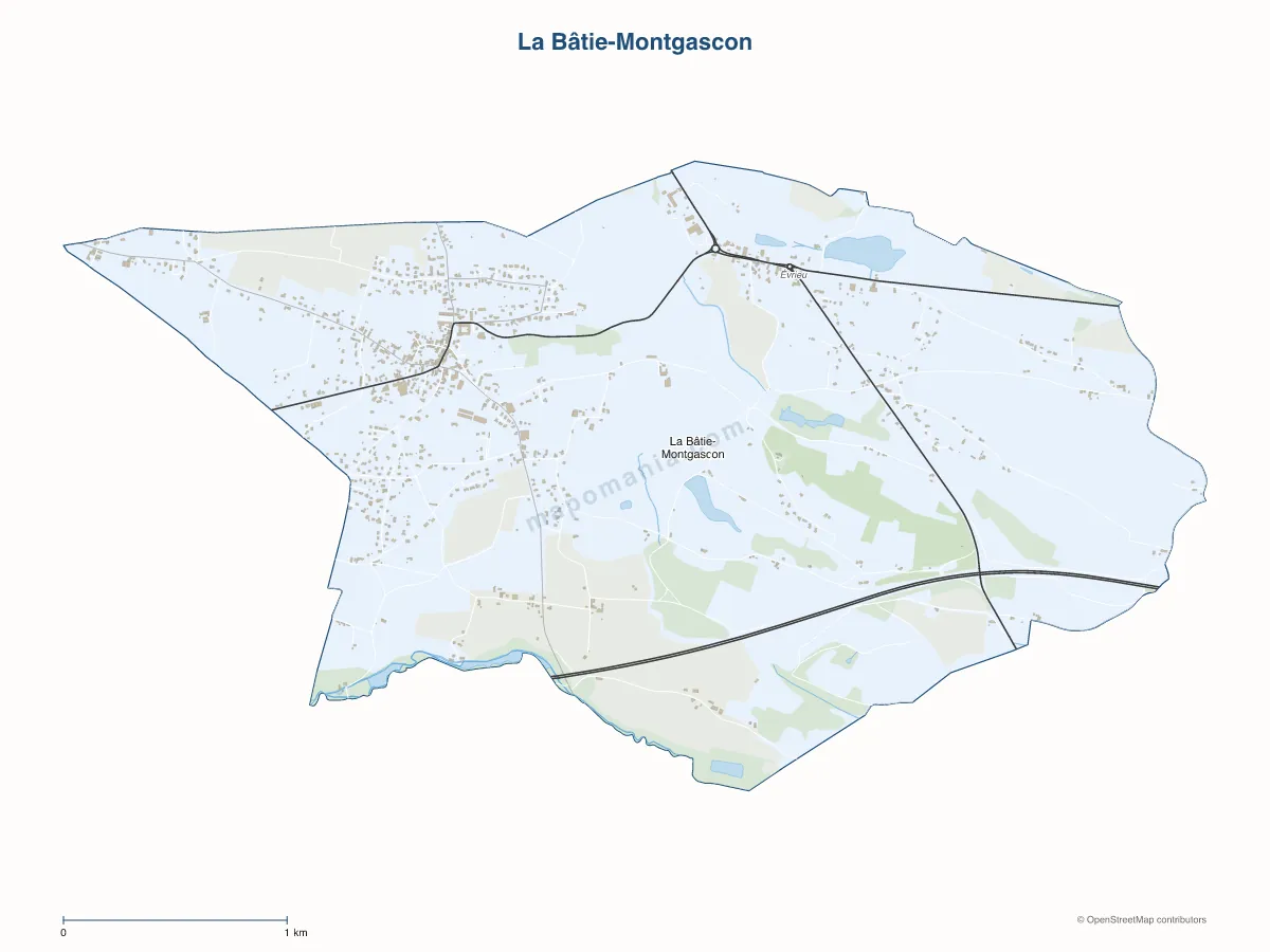 Carte de La Bâtie-Montgascon à personnaliser
