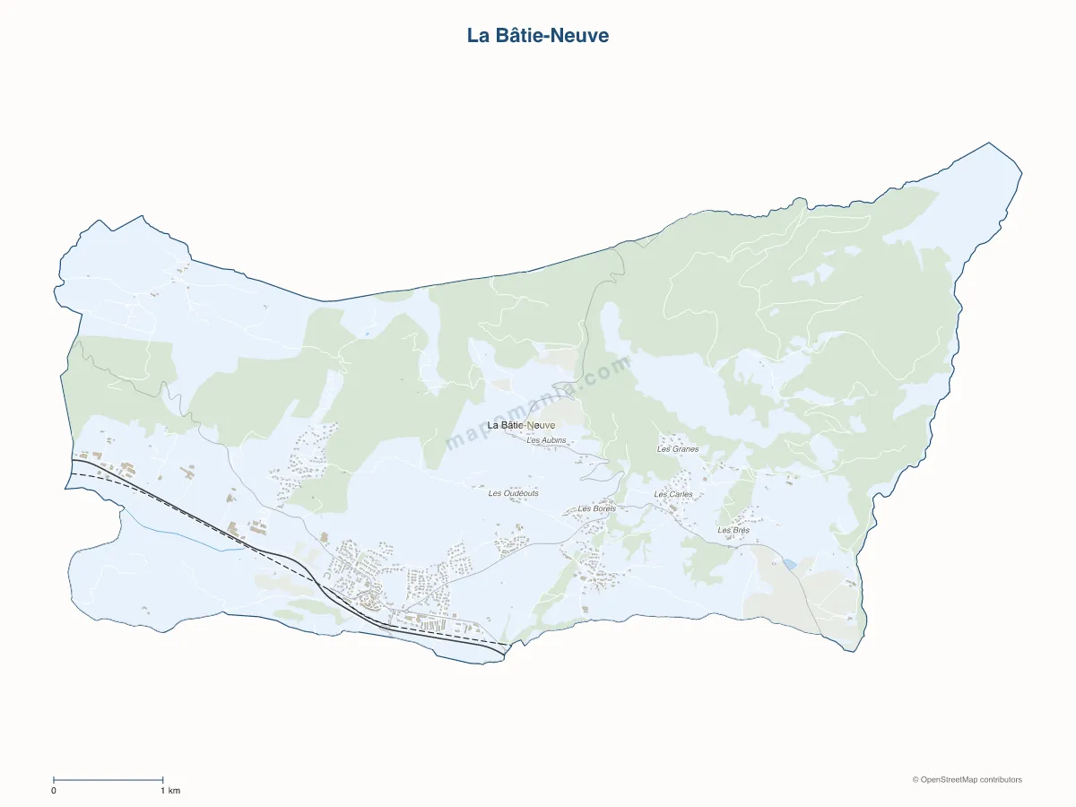 Carte de La Bâtie-Neuve à personnaliser
