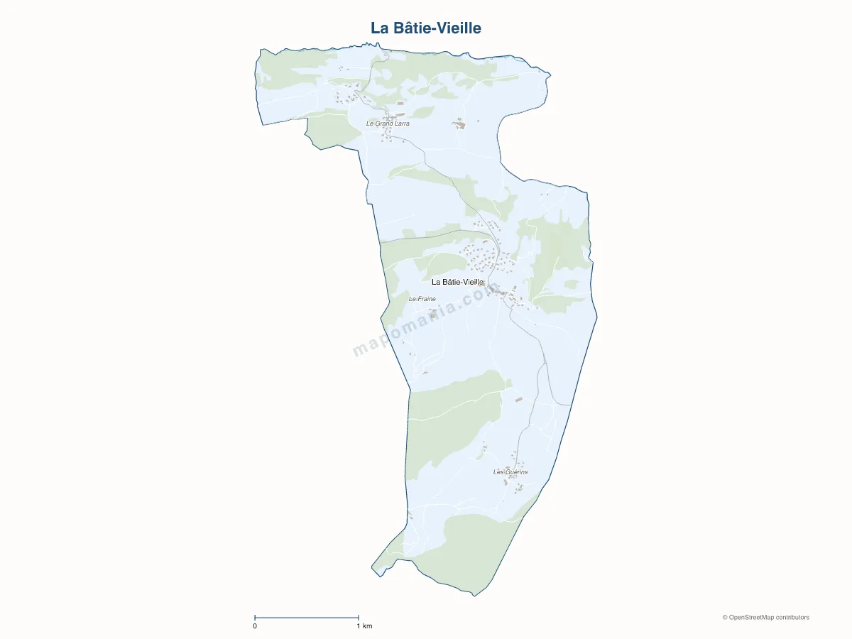 Carte de La Bâtie-Vieille à personnaliser