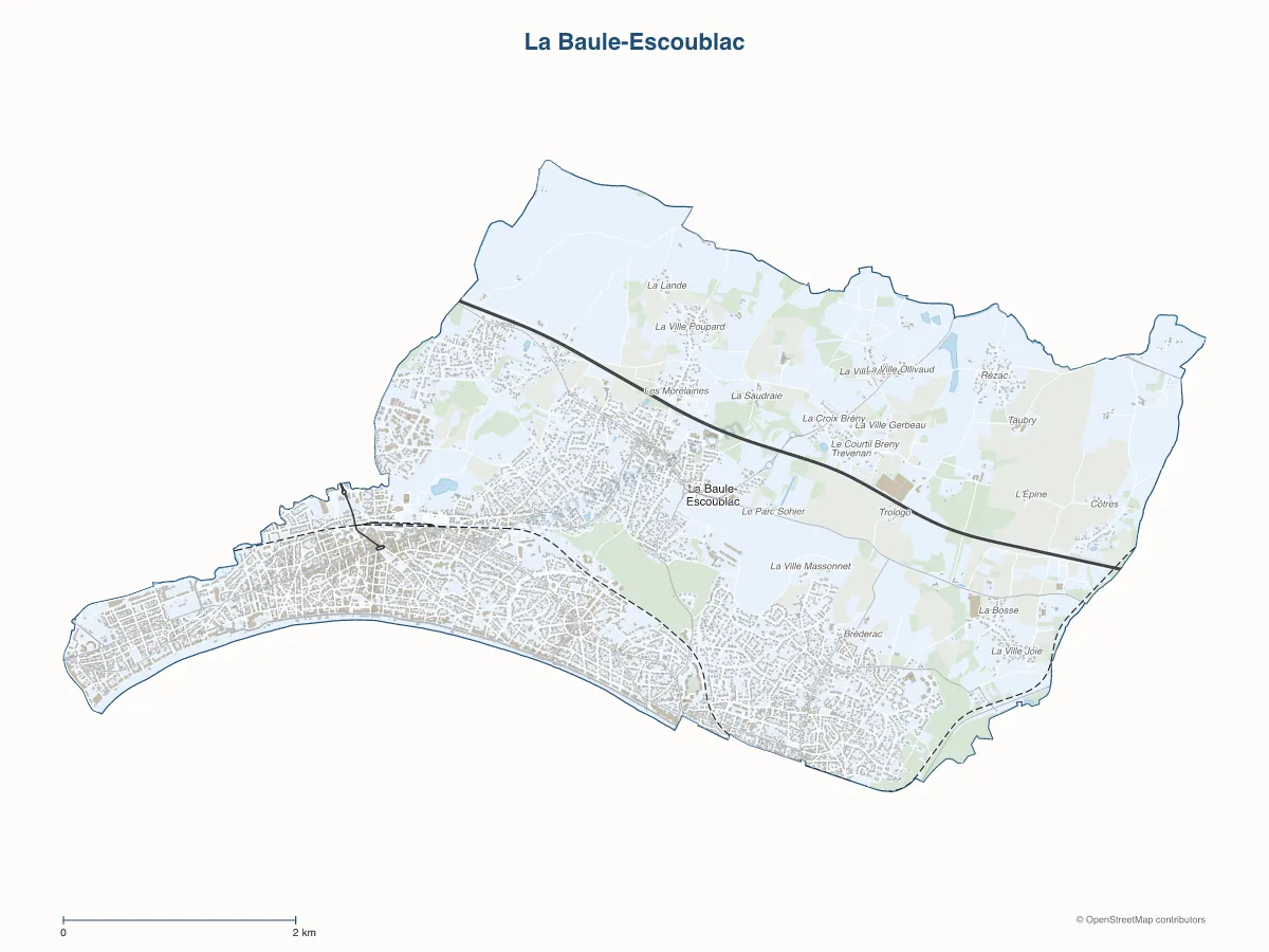 Carte de La Baule-Escoublac à personnaliser
