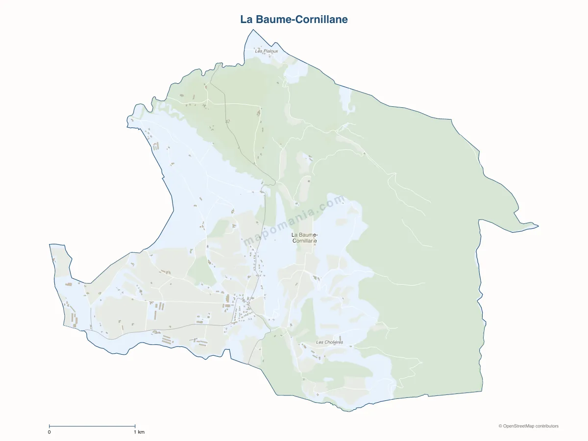 Carte de La Baume-Cornillane à personnaliser