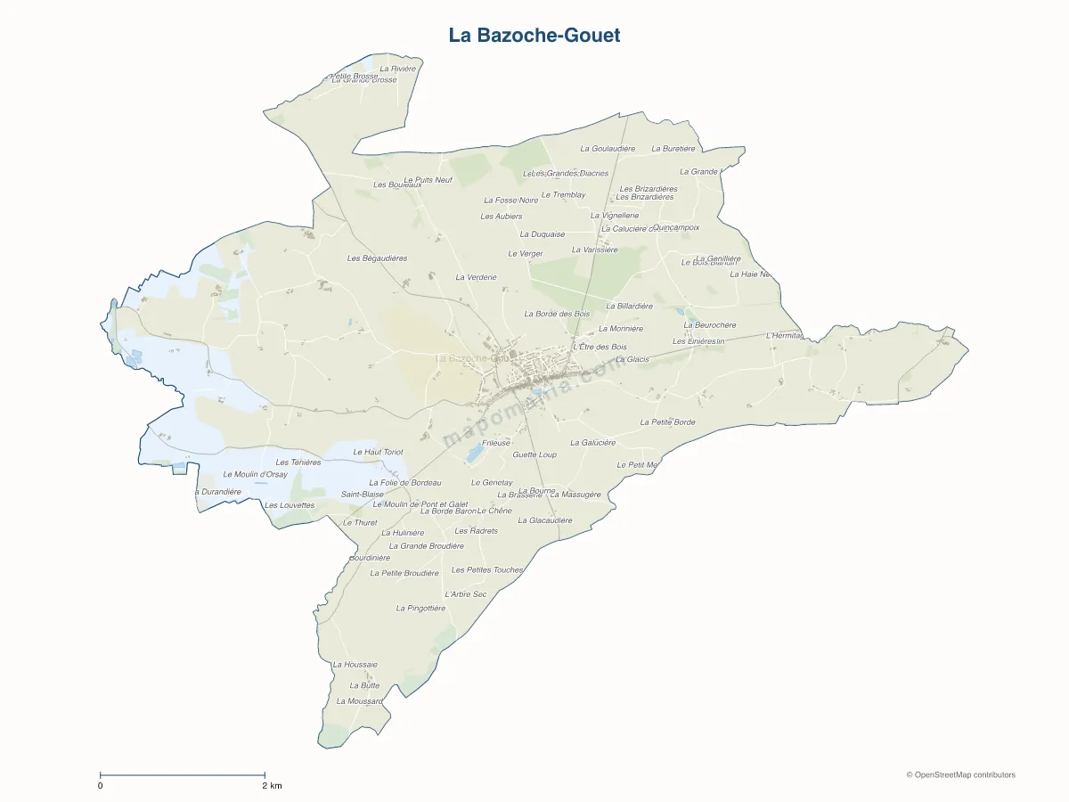 Carte de La Bazoche-Gouet à personnaliser