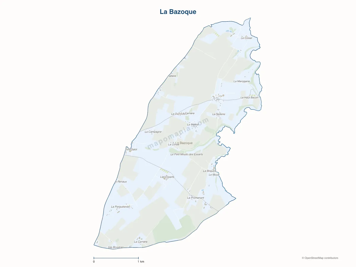 Carte de La Bazoque à personnaliser