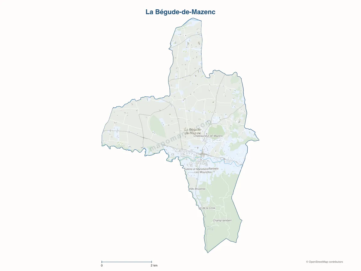 Carte de La Bégude-de-Mazenc à personnaliser