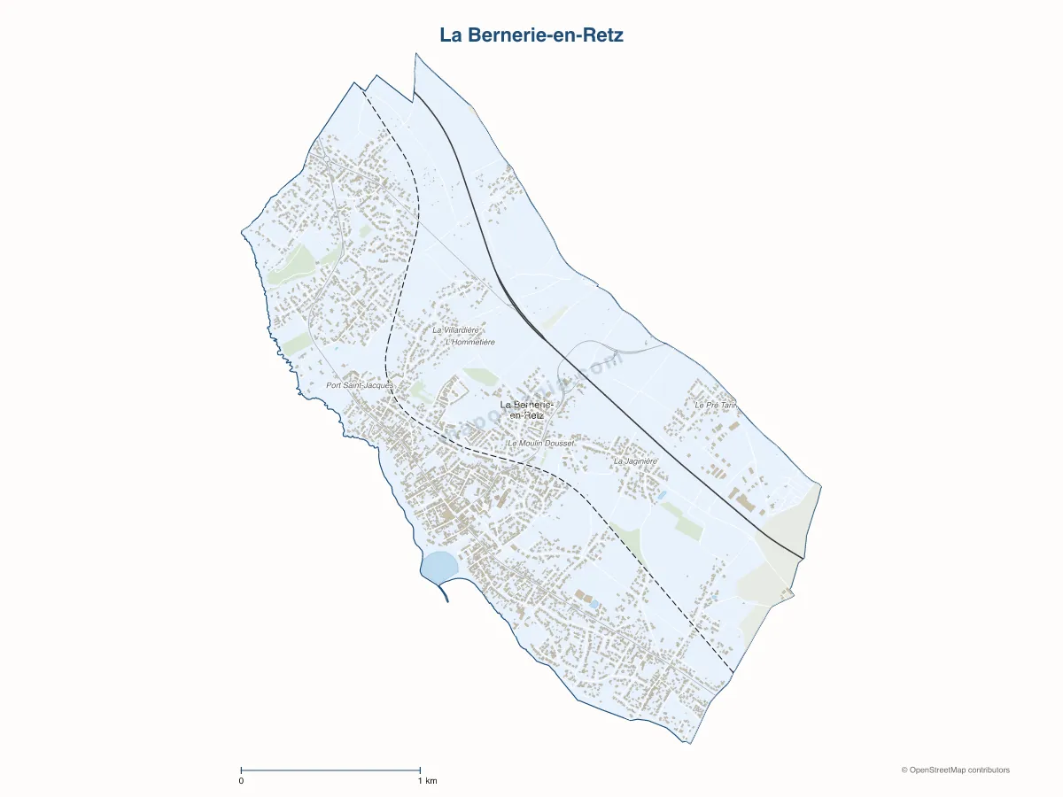 Carte de La Bernerie-en-Retz à personnaliser