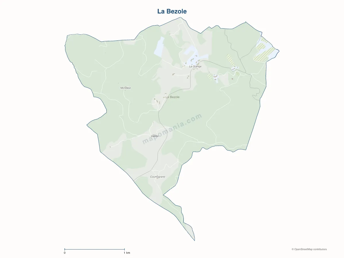 Carte de La Bezole à personnaliser