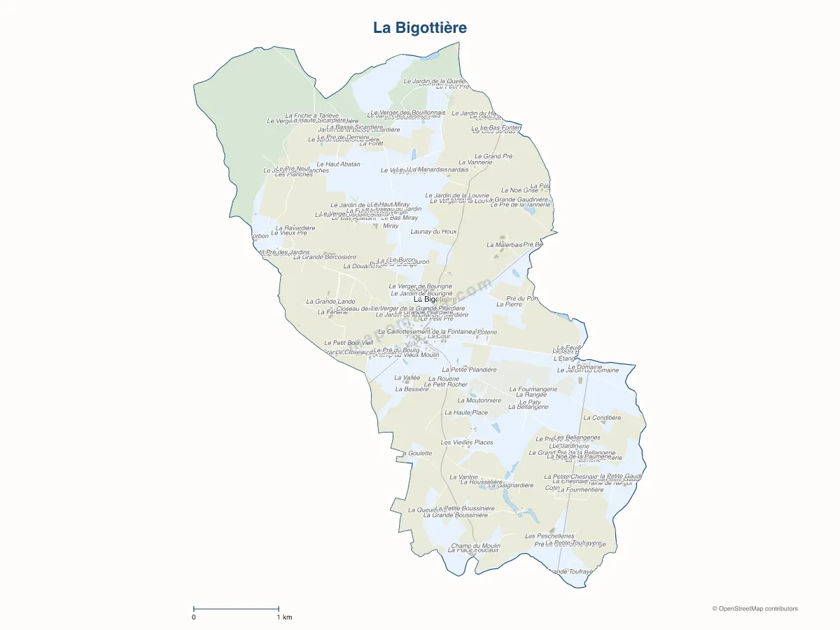 Carte de La Bigottière à personnaliser