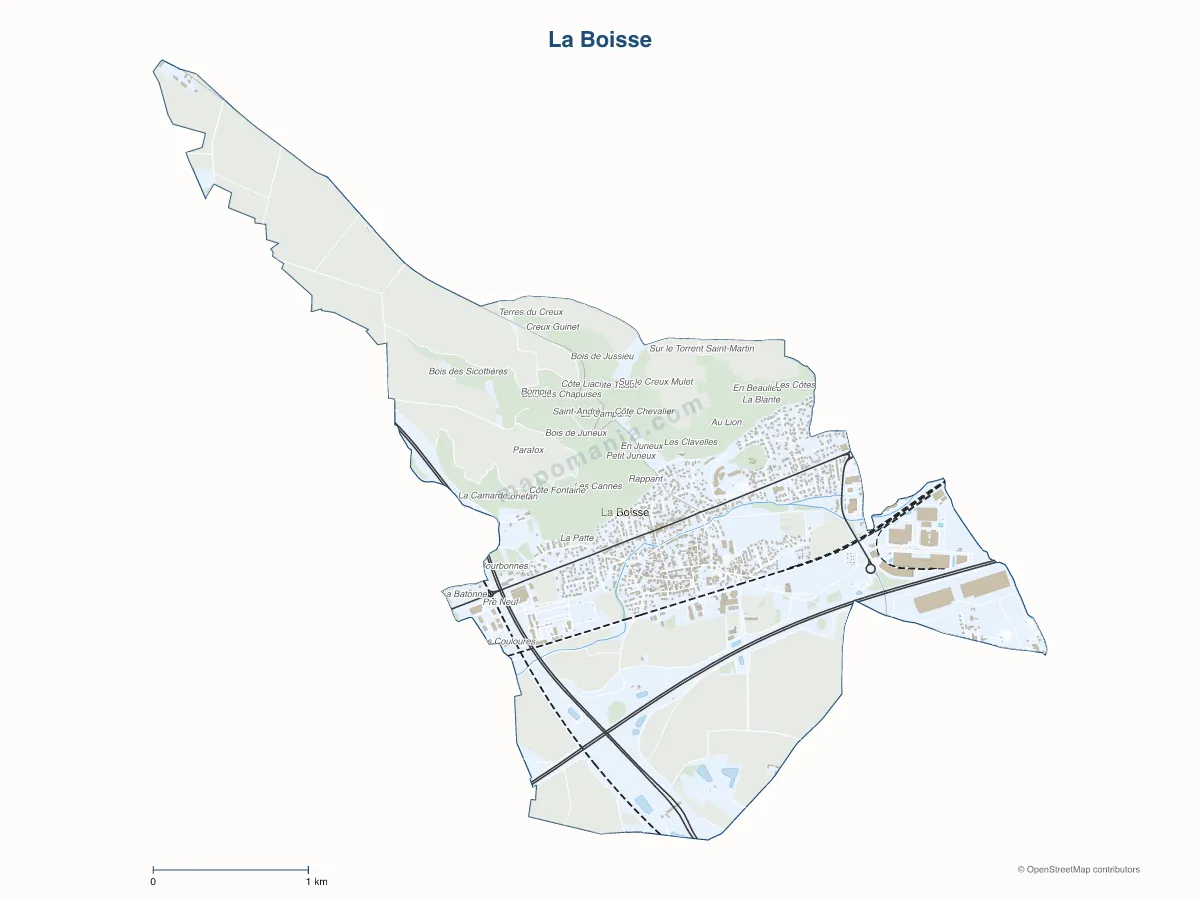 Carte de La Boisse à personnaliser