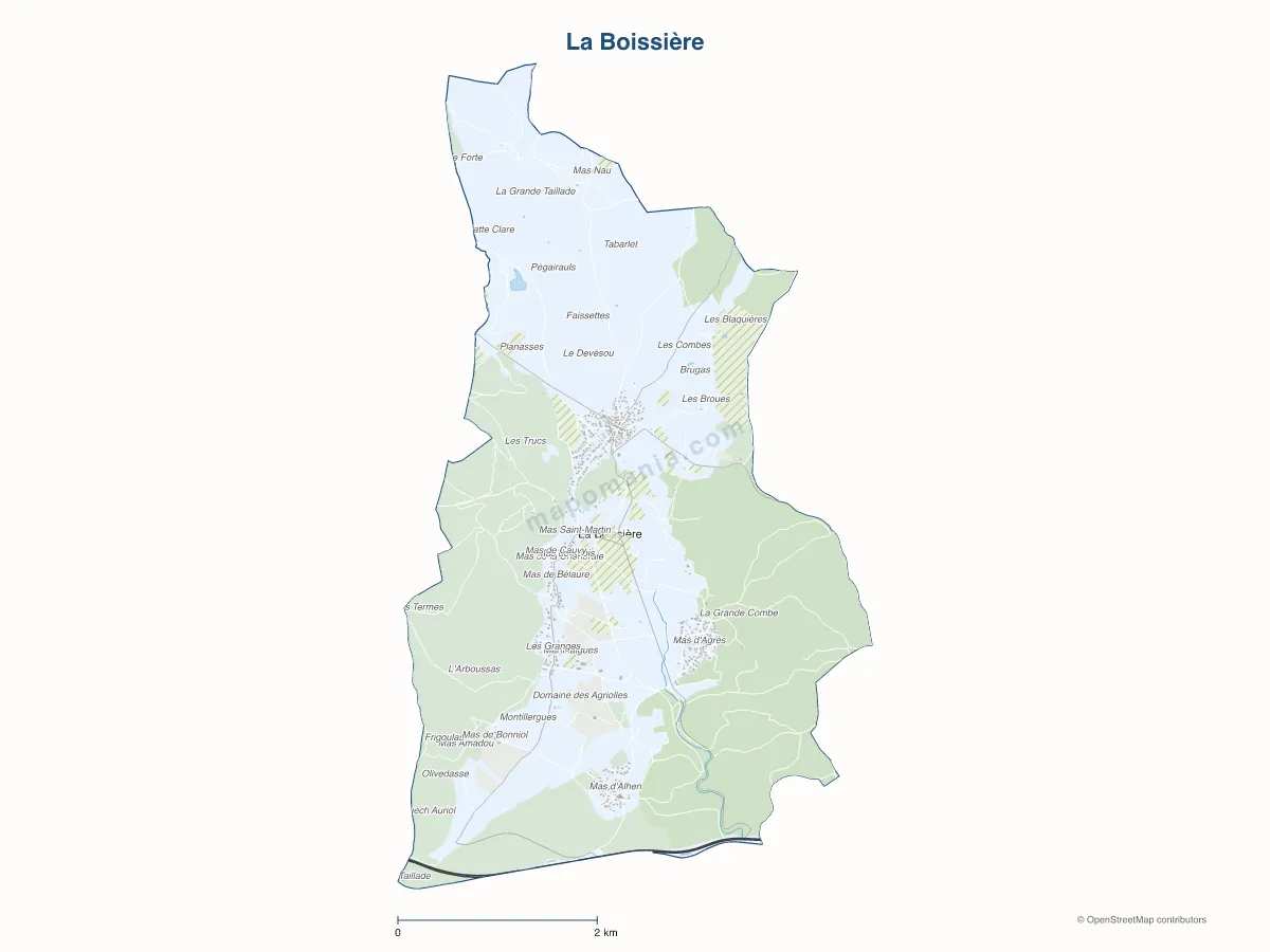 Carte de La Boissière à personnaliser