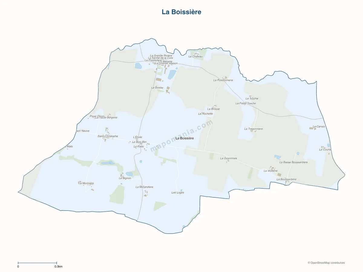 Carte de La Boissière à personnaliser
