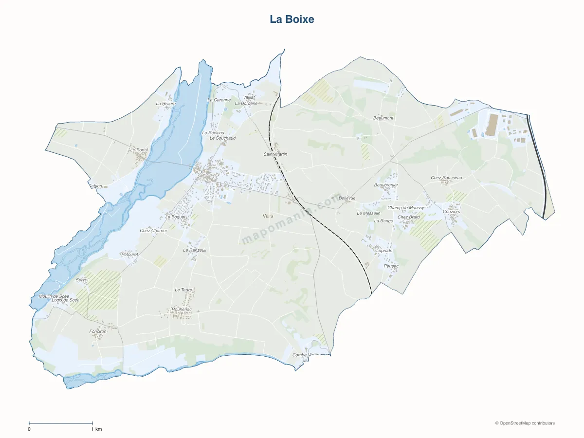 Carte de La Boixe à personnaliser