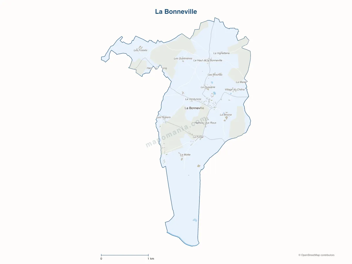 Carte de La Bonneville à personnaliser