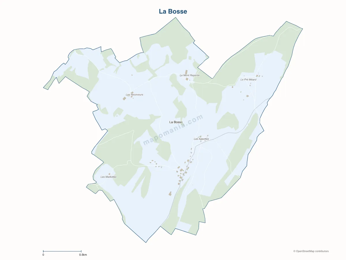 Carte de La Bosse à personnaliser