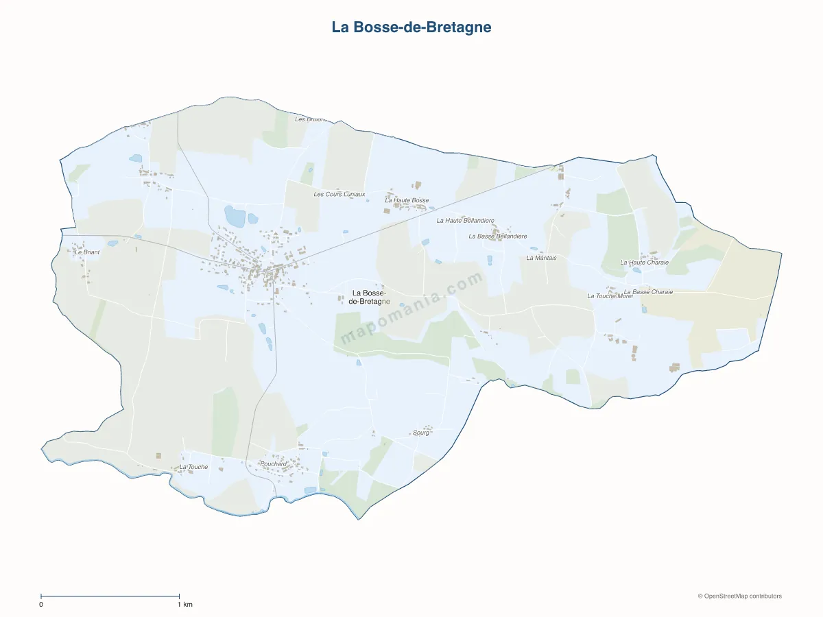 Carte de La Bosse-de-Bretagne à personnaliser