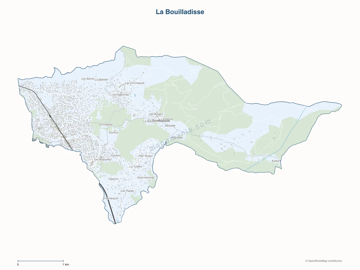 Carte de La Bouilladisse à personnaliser