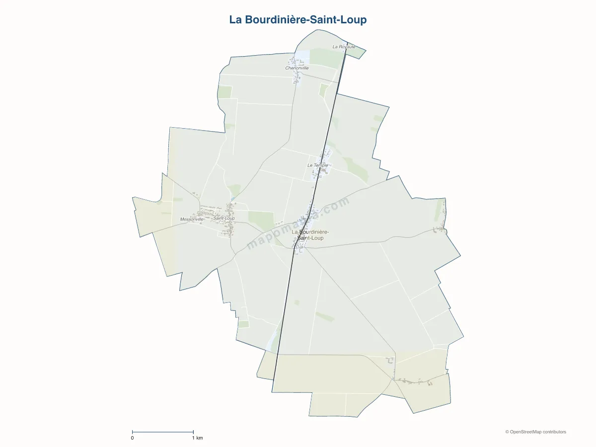 Carte de La Bourdinière-Saint-Loup à personnaliser
