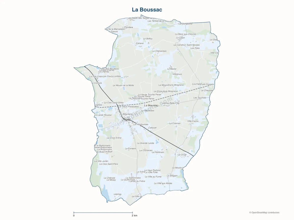 Carte de La Boussac à personnaliser