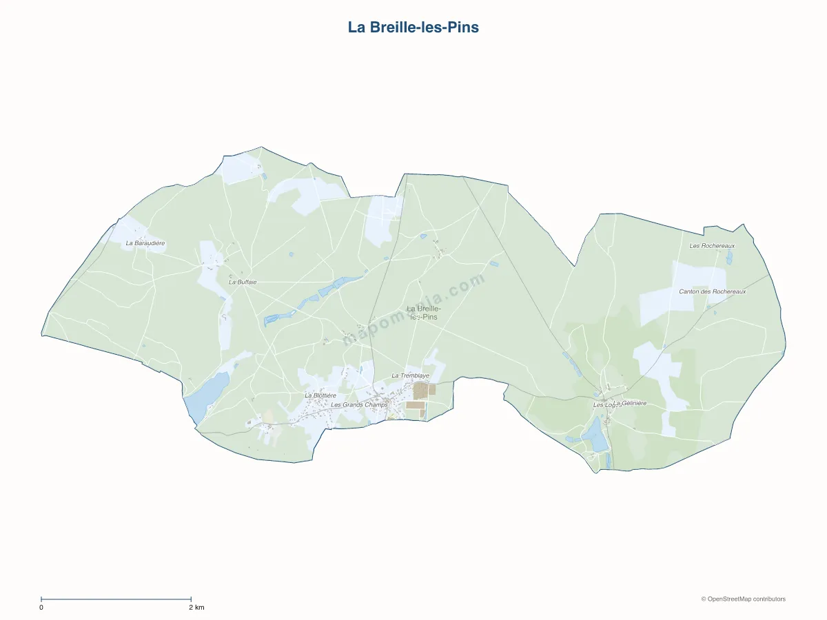 Carte de La Breille-les-Pins à personnaliser