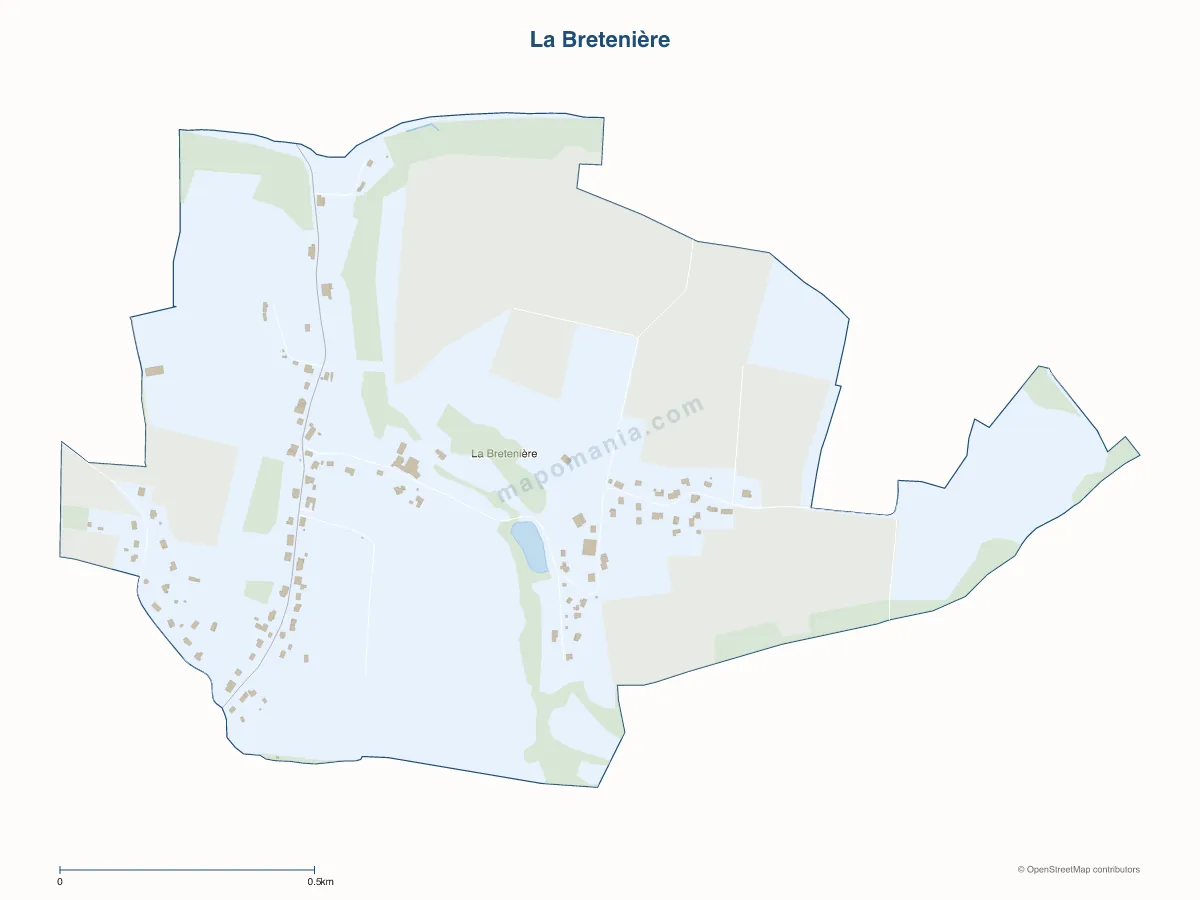 Carte de La Bretenière à personnaliser