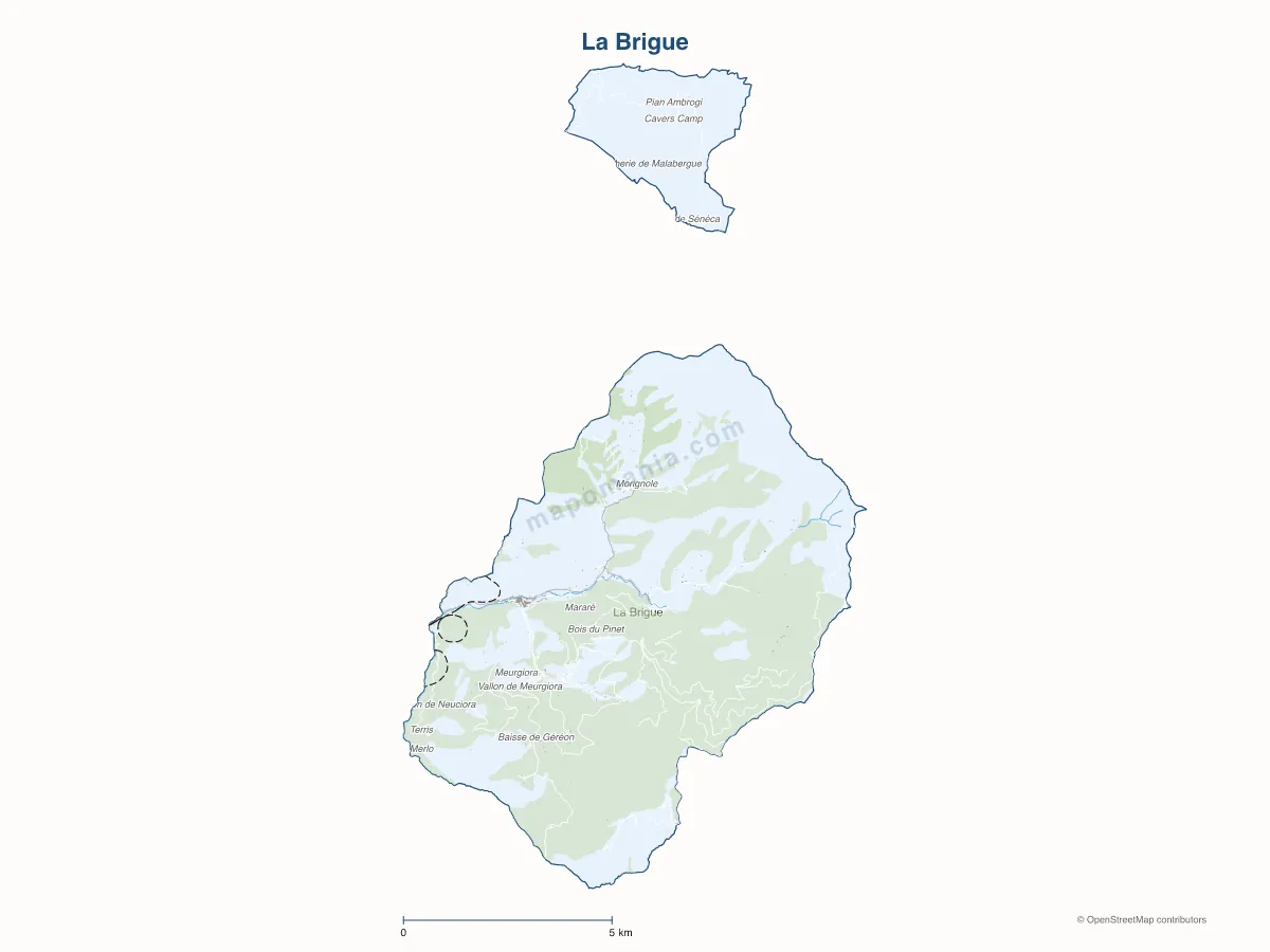Carte de La Brigue à personnaliser
