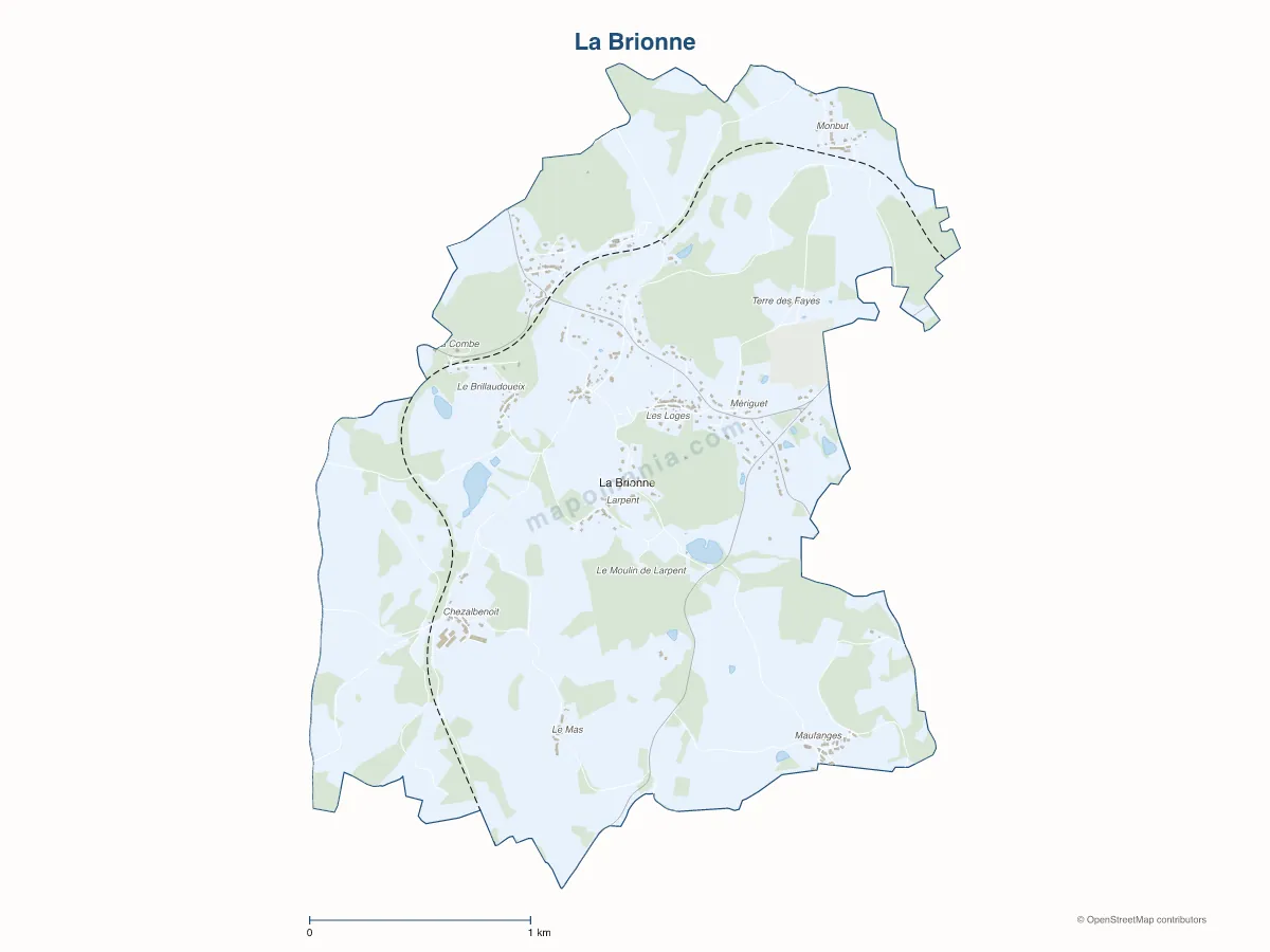 Carte de La Brionne à personnaliser