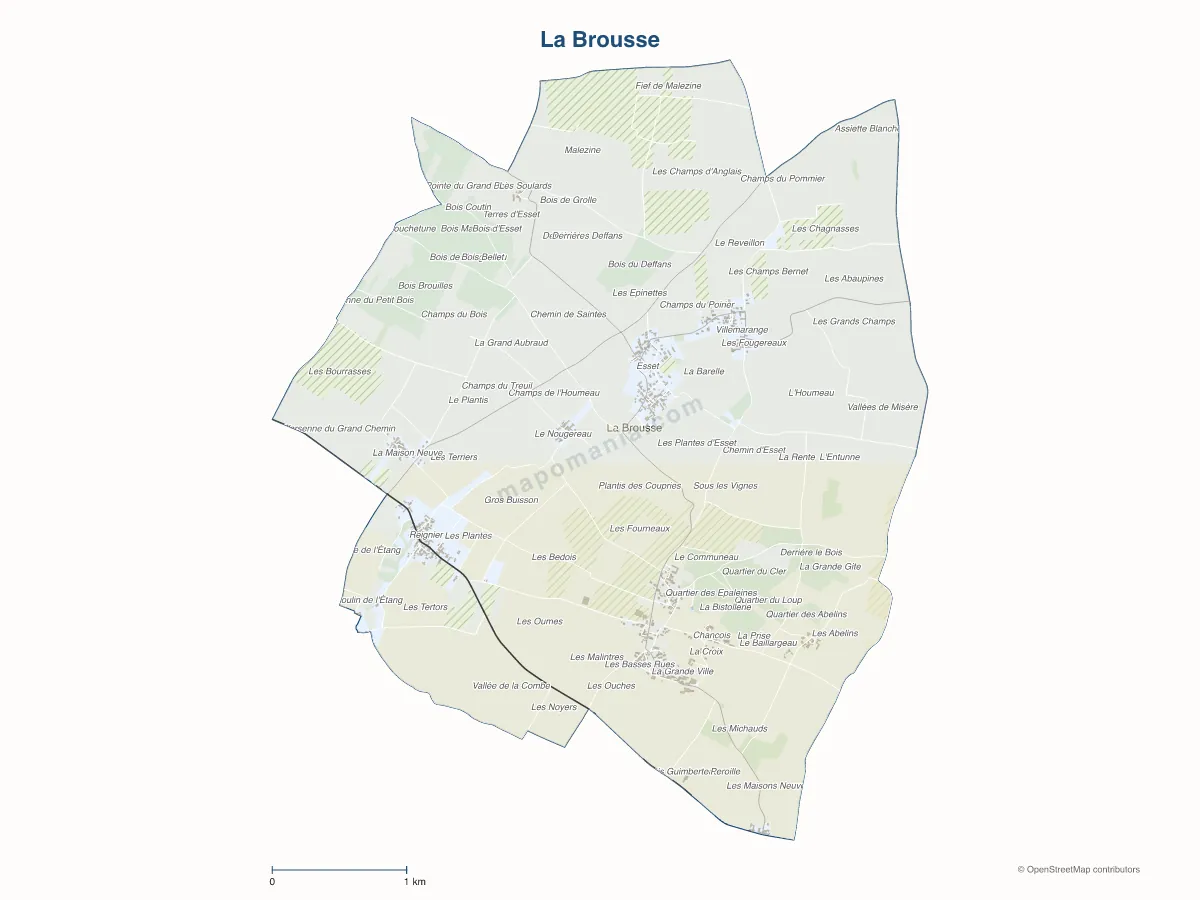 Carte de La Brousse à personnaliser