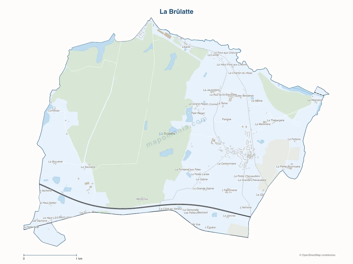 Carte de La Brûlatte à personnaliser