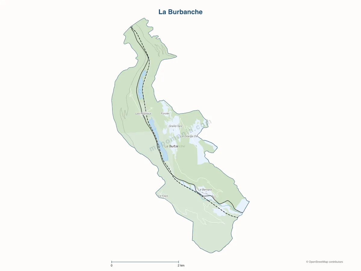 Carte de La Burbanche à personnaliser