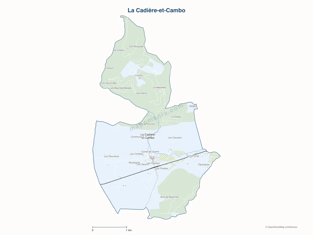 Carte de La Cadière-et-Cambo à personnaliser