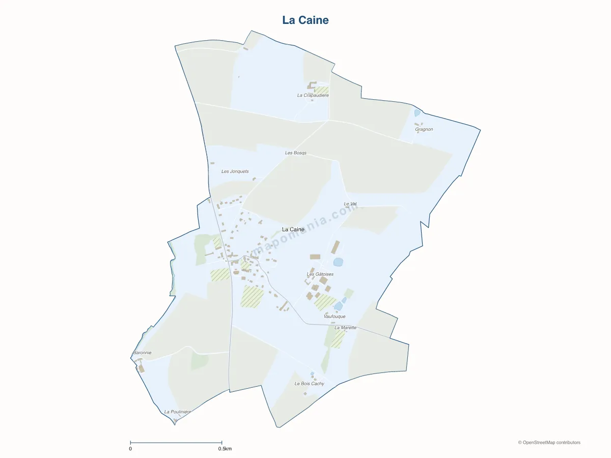 Carte de La Caine à personnaliser