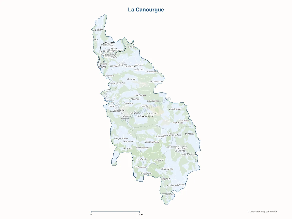 Carte de La Canourgue à personnaliser