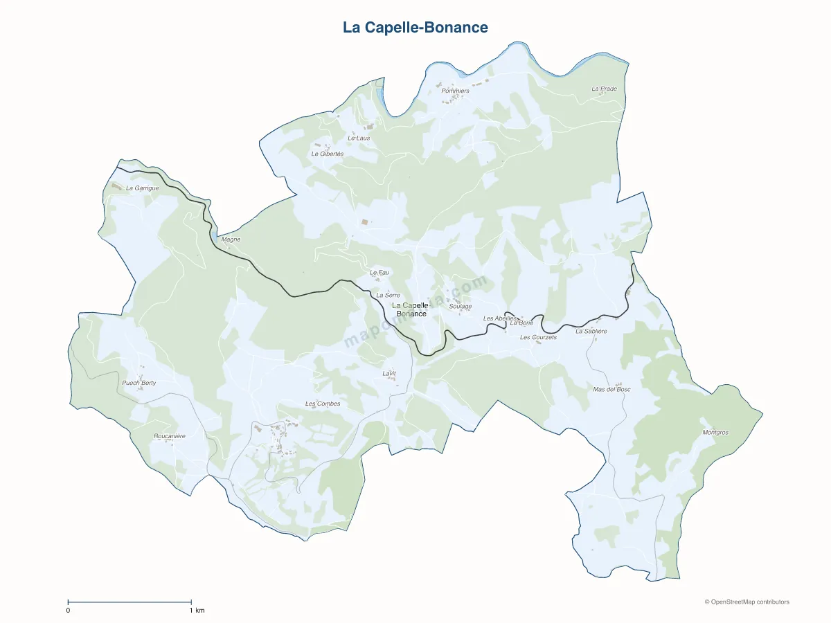 Carte de La Capelle-Bonance à personnaliser