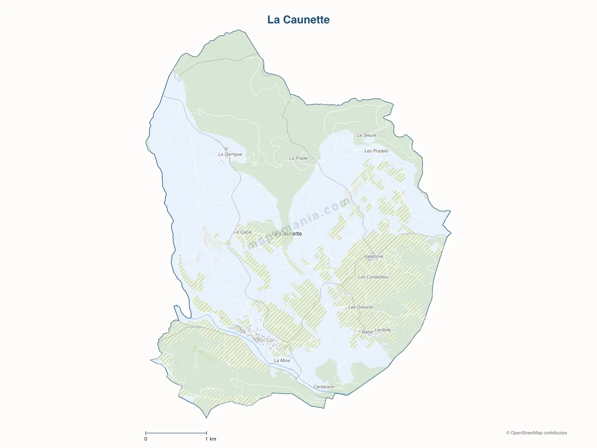 Carte de La Caunette à personnaliser