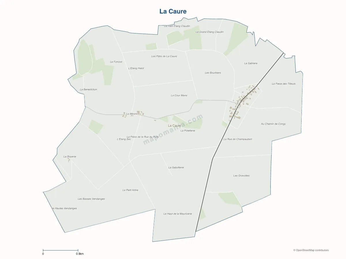 Carte de La Caure à personnaliser
