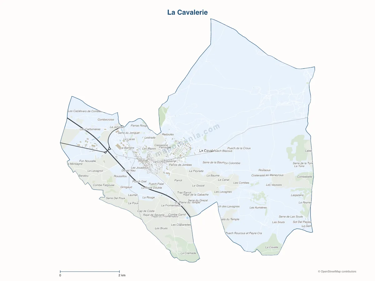 Carte de La Cavalerie à personnaliser