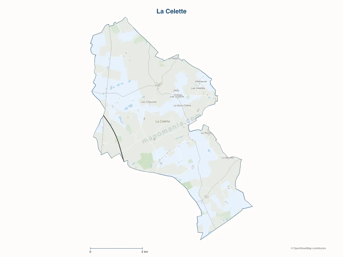 Carte de La Celette à personnaliser