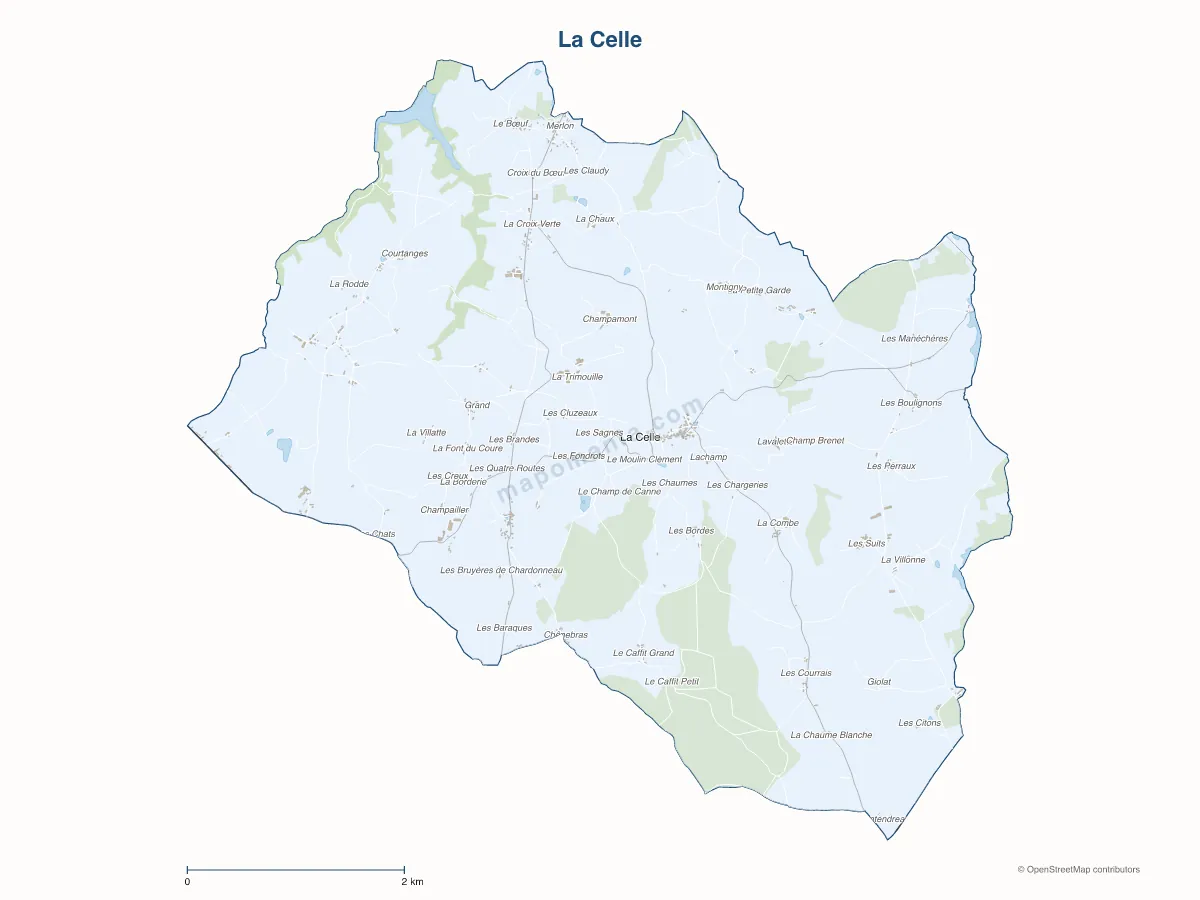 Carte de La Celle à personnaliser