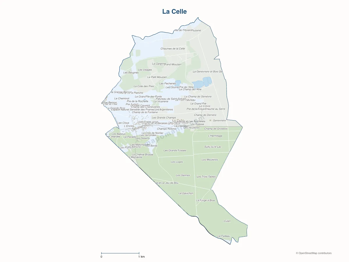 Carte de La Celle à personnaliser