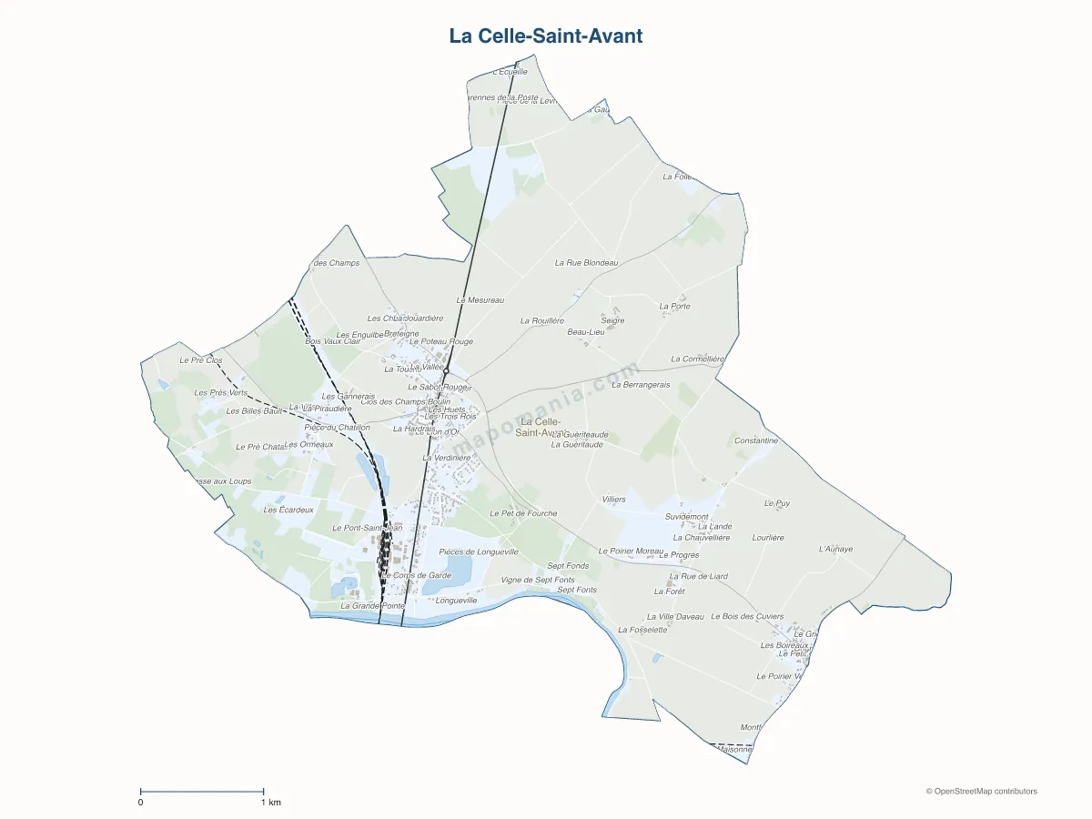 Carte de La Celle-Saint-Avant à personnaliser