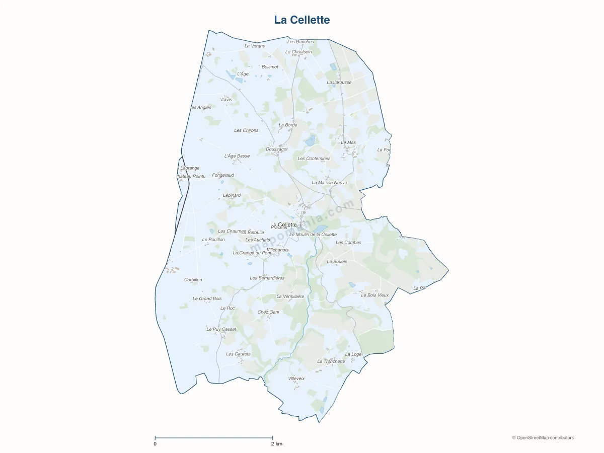 Carte de La Cellette à personnaliser