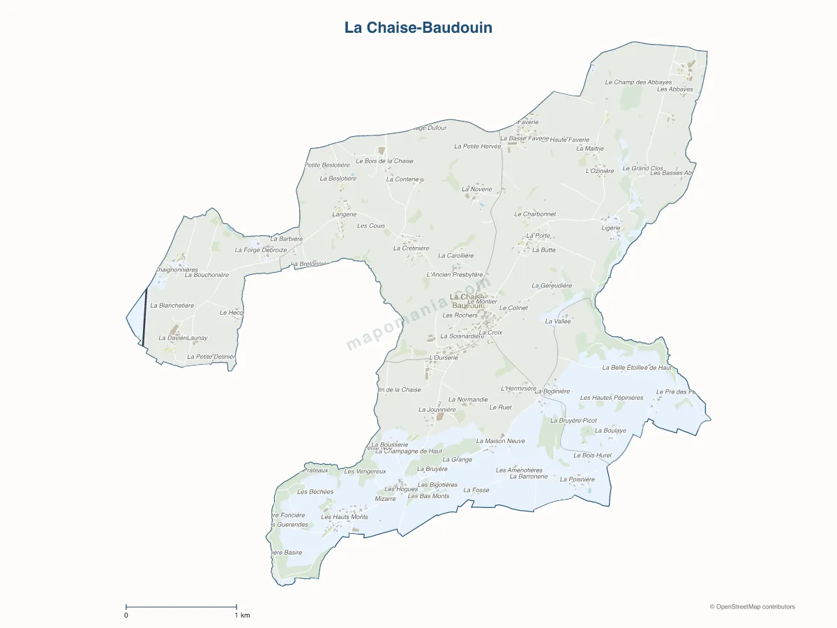 Carte de La Chaise-Baudouin à personnaliser
