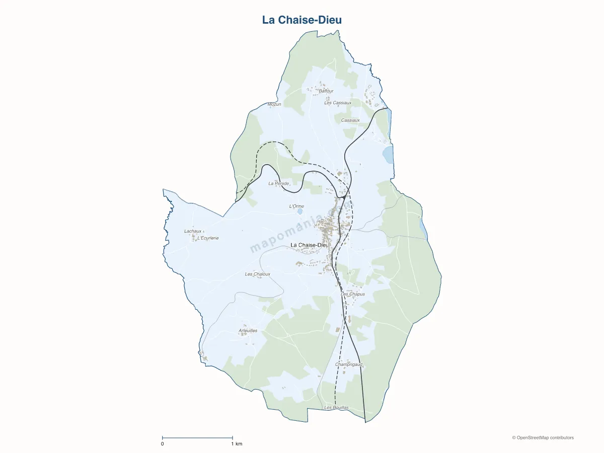 Carte de La Chaise-Dieu à personnaliser