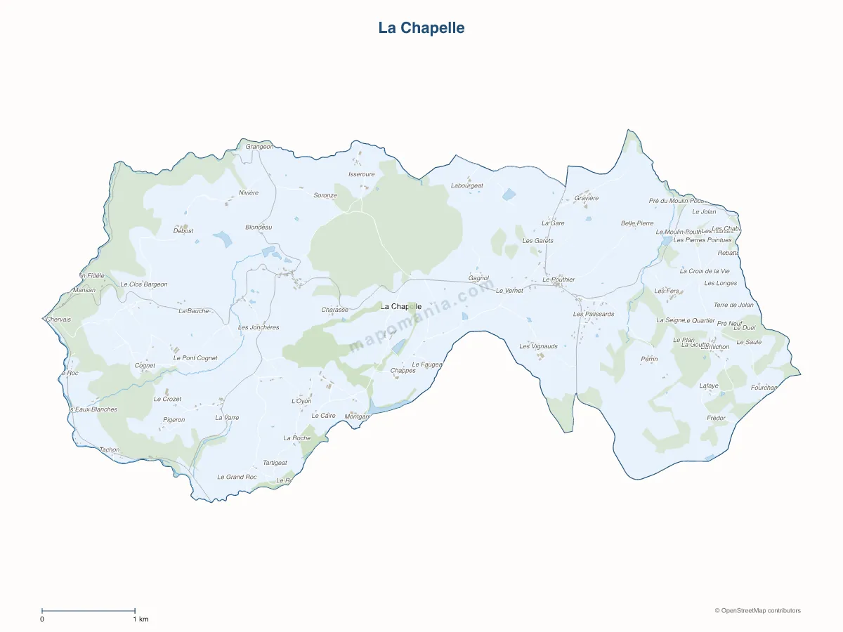 Carte de La Chapelle à personnaliser