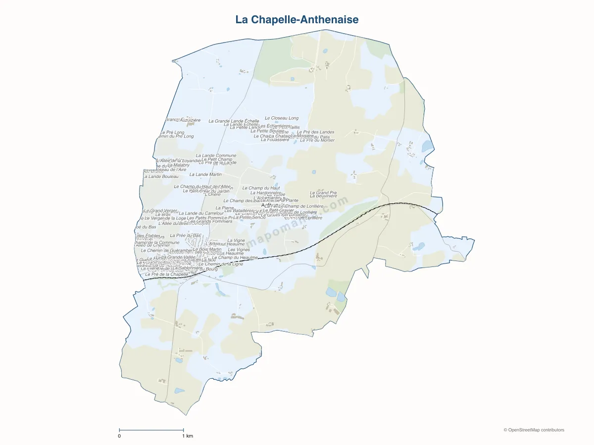 Carte de La Chapelle-Anthenaise à personnaliser