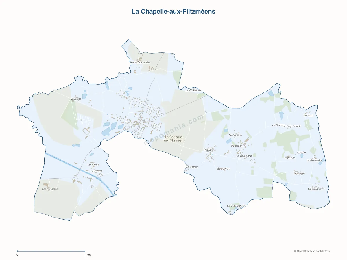 Carte de La Chapelle-aux-Filtzméens à personnaliser