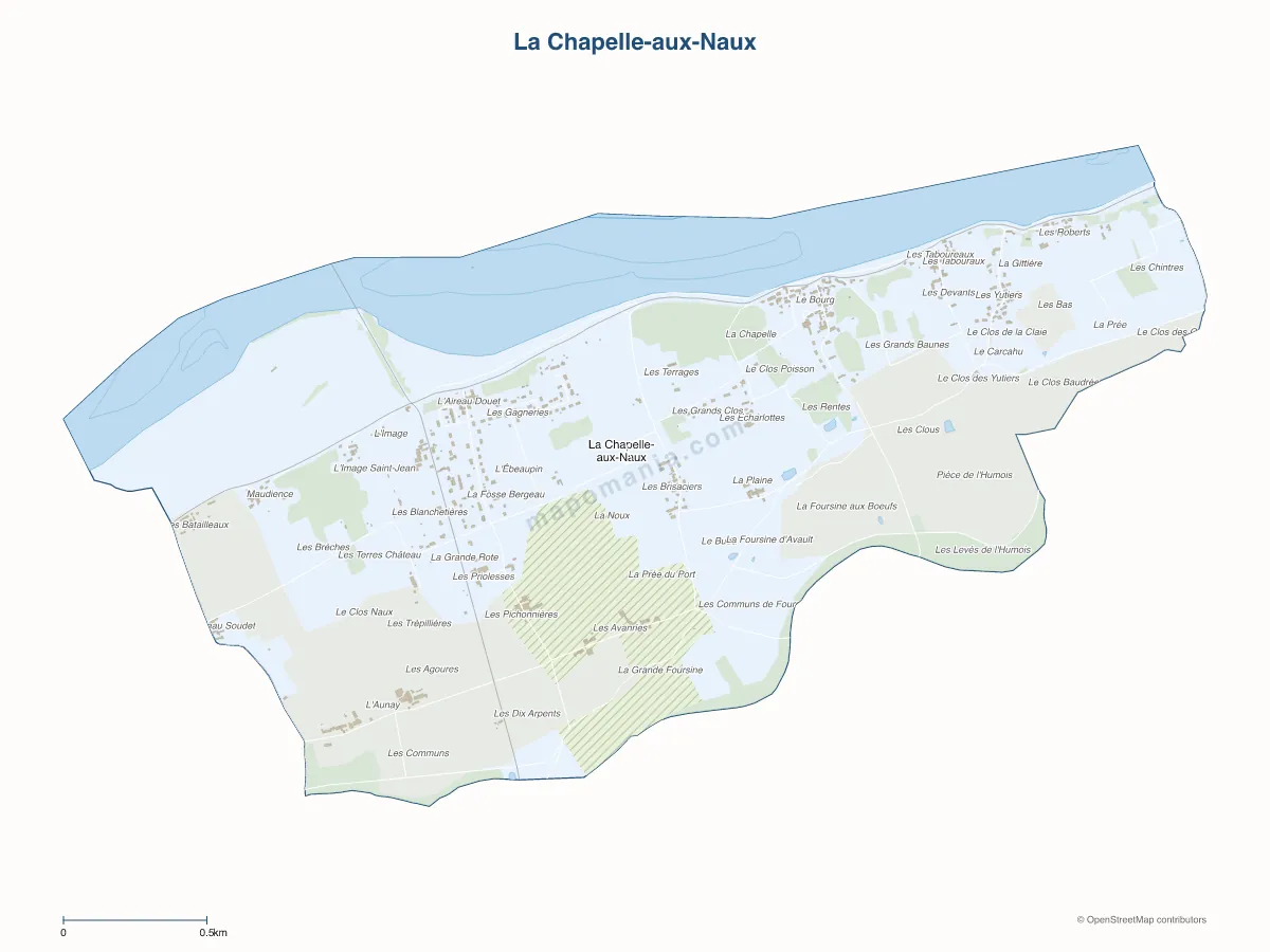 Carte de La Chapelle-aux-Naux à personnaliser