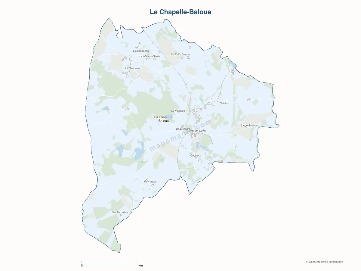 Carte de La Chapelle-Baloue à personnaliser