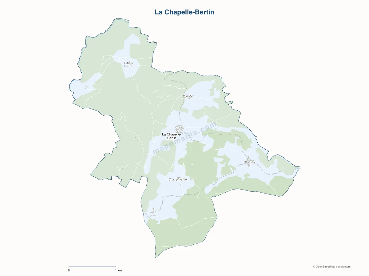 Carte de La Chapelle-Bertin à personnaliser