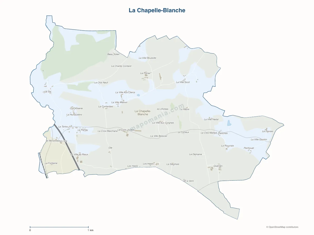 Carte de La Chapelle-Blanche à personnaliser